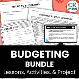 Budgeting Financial Literacy Lessons and Activities Unit