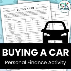 Buying a car financial literacy lesson