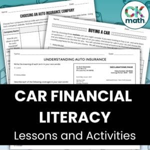 car financial literacy lessons and activities