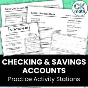 Checking and Savings Accounts Practice Activity