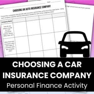 choosing an insurance company activity