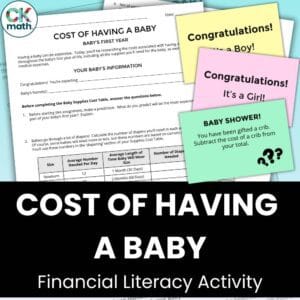 cost of having a baby lesson and activity