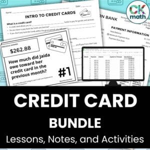credit card lessons and activities unit