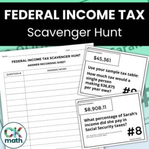 federal income taxes scavenger hunt activity