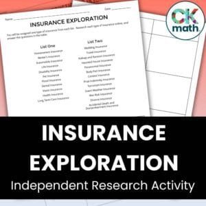Insurance exploration financial literacy activity