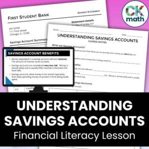 savings accounts financial literacy lesson