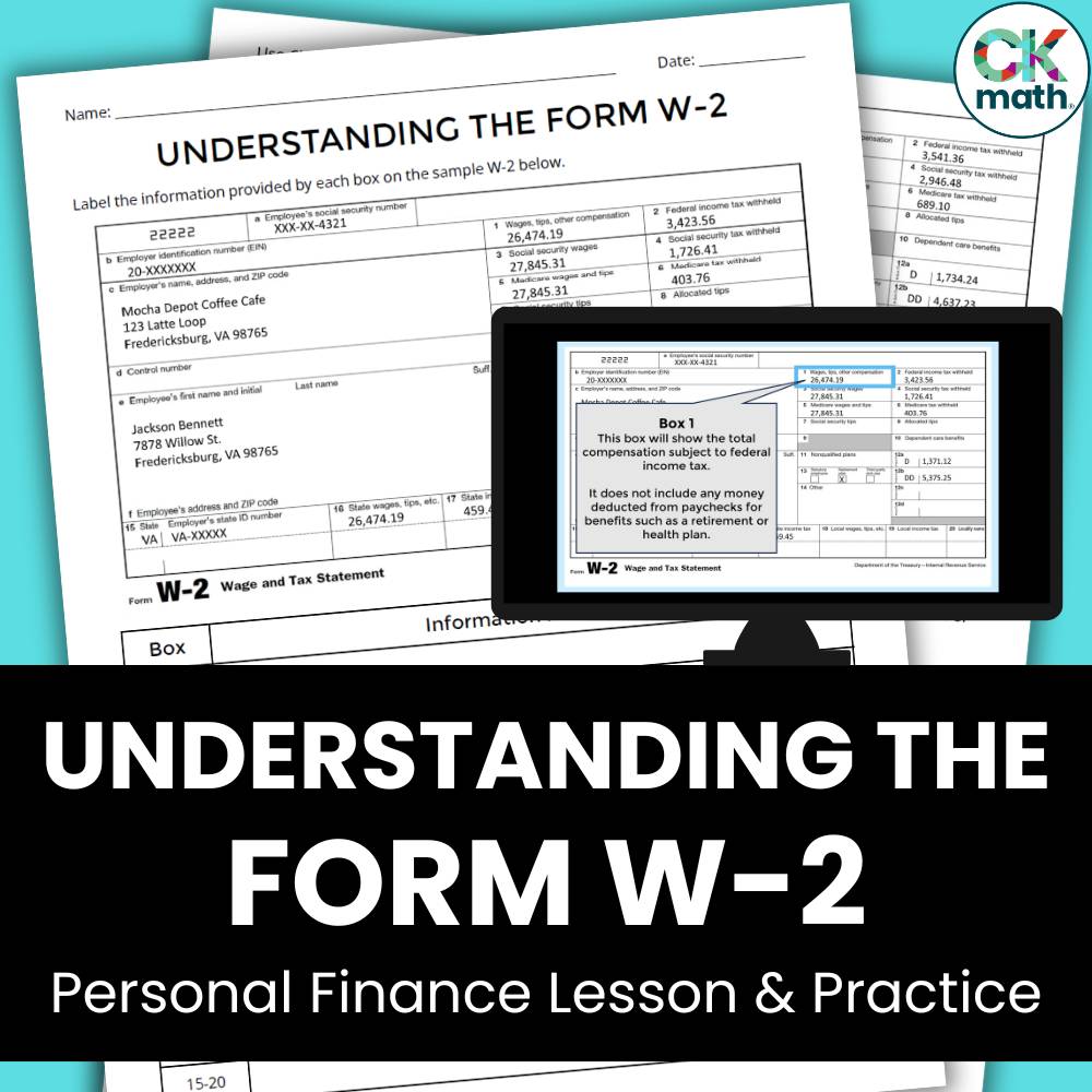 understanding the w-2 high school income tax lesson