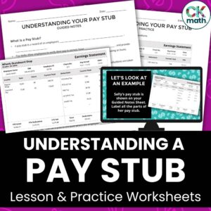 pay stub financial literacy lesson for high school