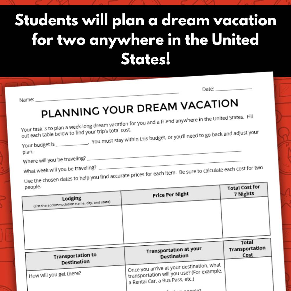 planning a vacation budgeting project