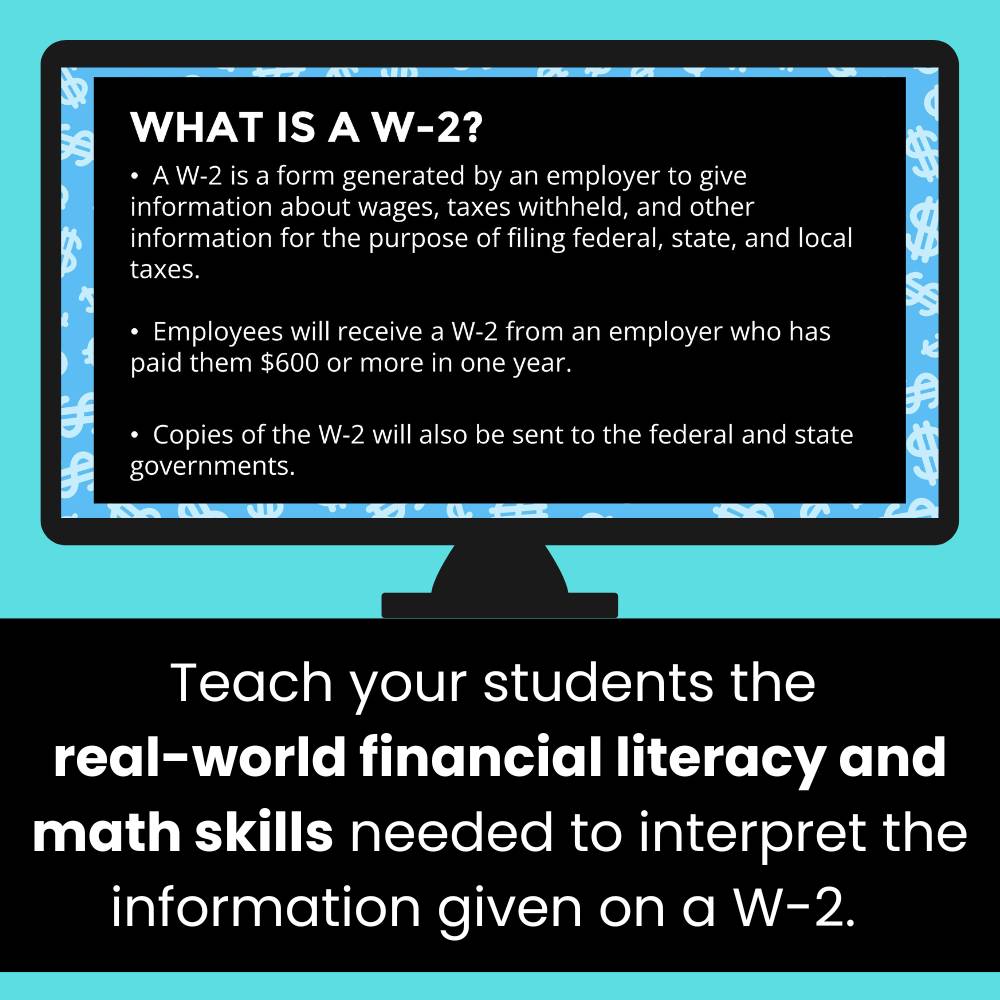 understanding the w-2 high school income tax lesson