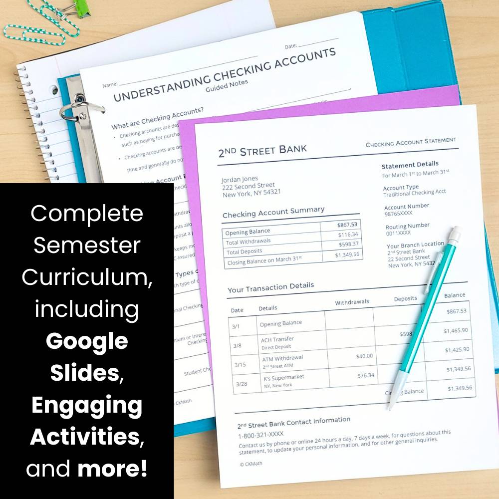 high school personal finance curriculum