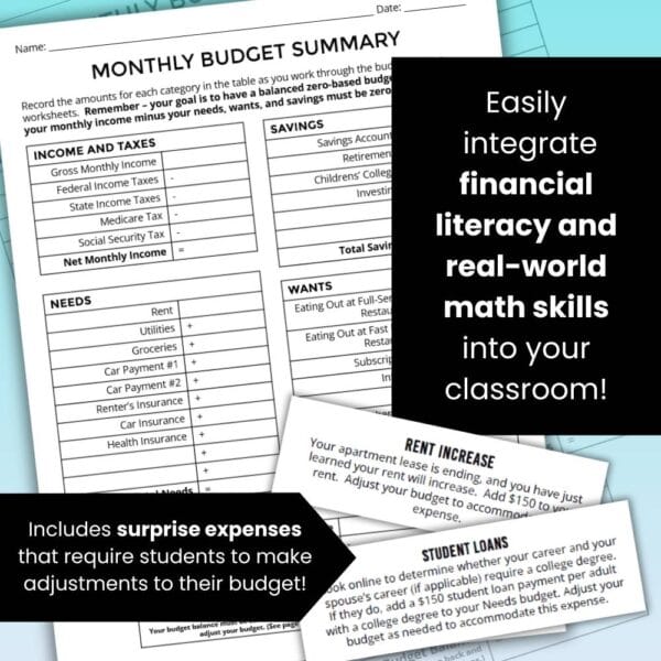 Creating a Budget Project - Real World Financial Literacy Project - Image 4