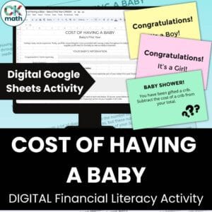 cost of having a baby lesson and activity