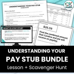 pay stub lesson and activity