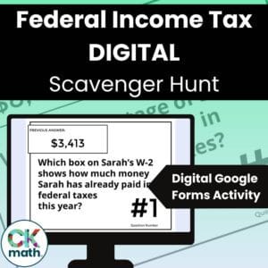 federal income taxes scavenger hunt activity