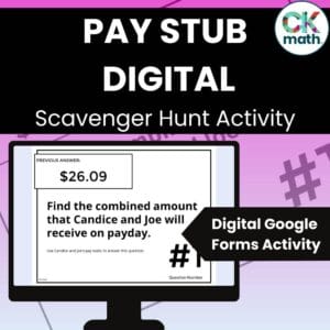 pay stub scavenger hunt activity