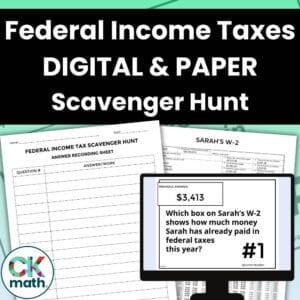 federal income taxes scavenger hunt activity