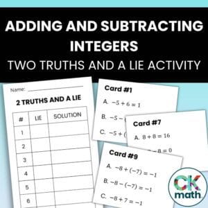 adding and subtracting integers practice activity