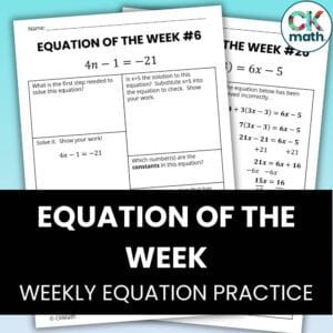 weekly equation practice worksheets