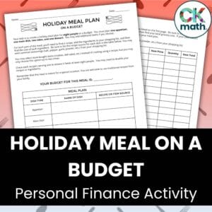 holiday meal on a budget personal finance activity