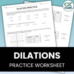 dilations practice worksheet for transformations on the coordinate plane