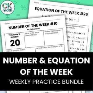 number and equation of the week practice worksheets