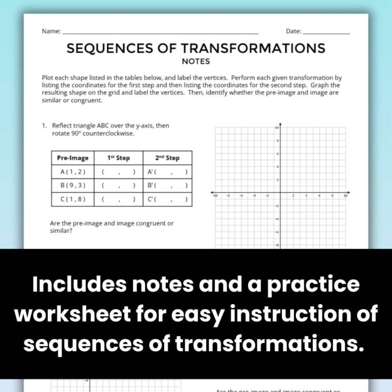 Sequence of Transformations Notes and Practice Worksheets | CKMath®