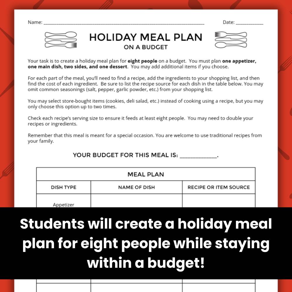 thanksgiving meal activity