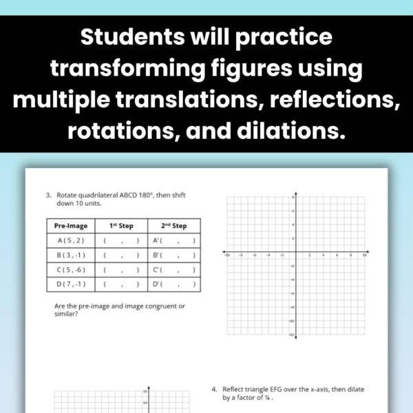 Sequence of Transformations Notes and Practice Worksheets | CKMath®