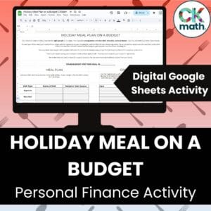 holiday meal on a budget personal finance activity