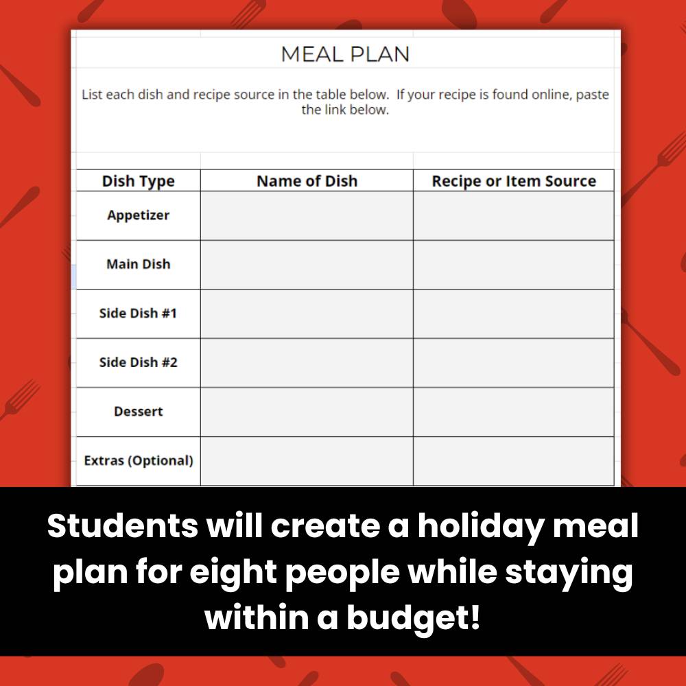 thanksgiving meal activity