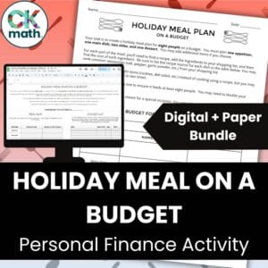 holiday meal on a budget personal finance activity