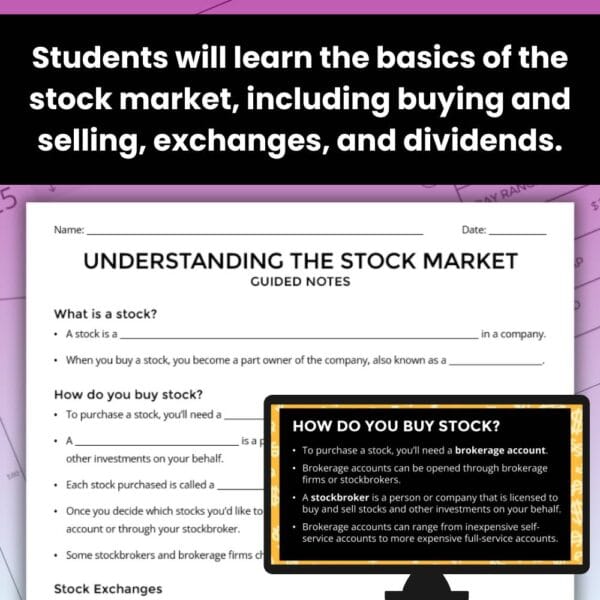 stock market lesson for high school