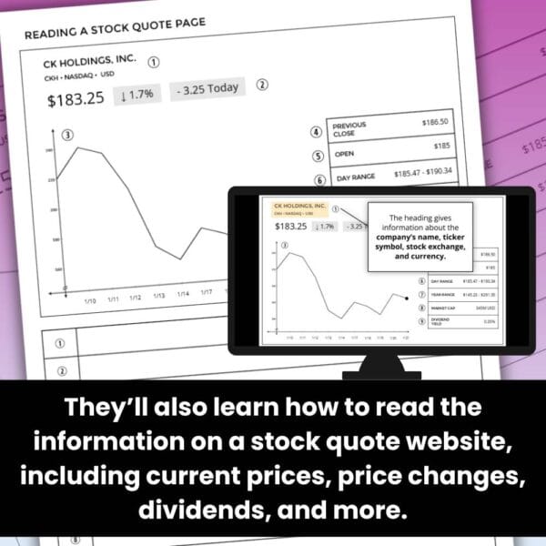 stock market lesson for high school