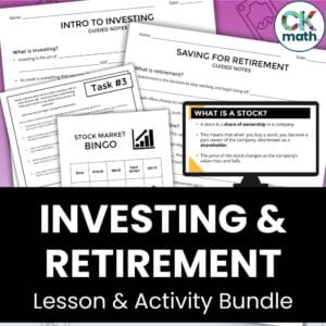 Investing & Retirement Financial Literacy Lessons and Activities Bundle