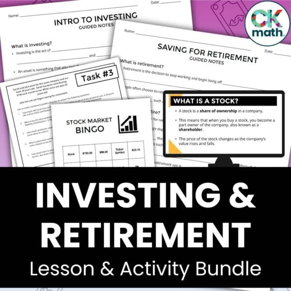 Investing & Retirement Financial Literacy Lessons and Activities Bundle