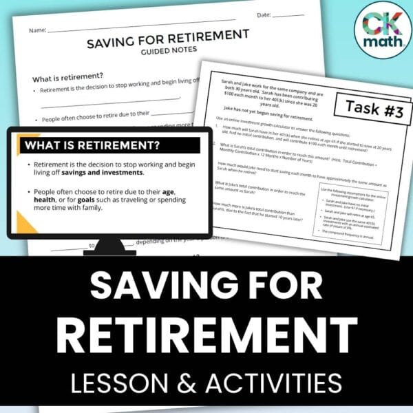 Saving for Retirement - Financial Literacy Saving and Investing Lesson