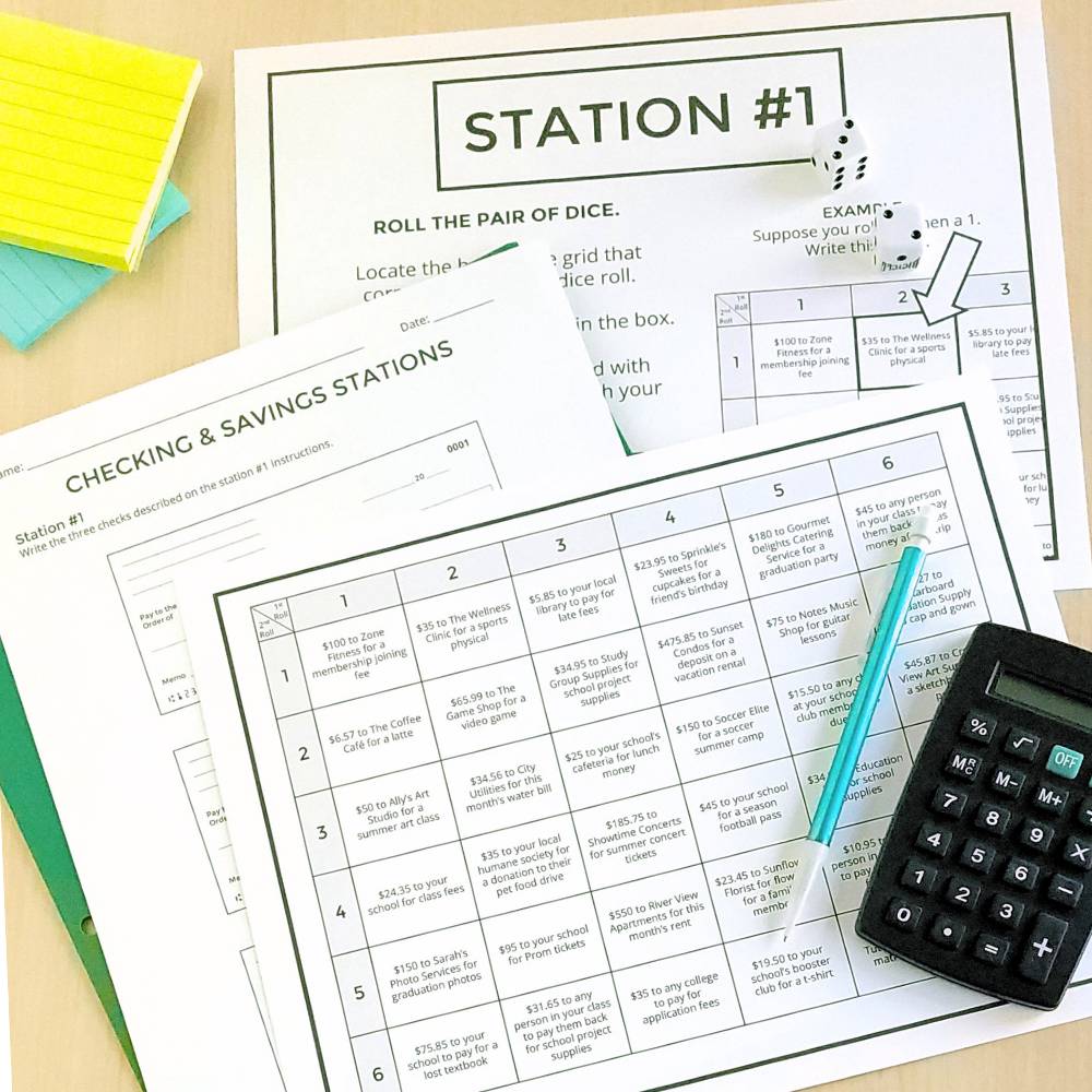 checking and savings account activity stations