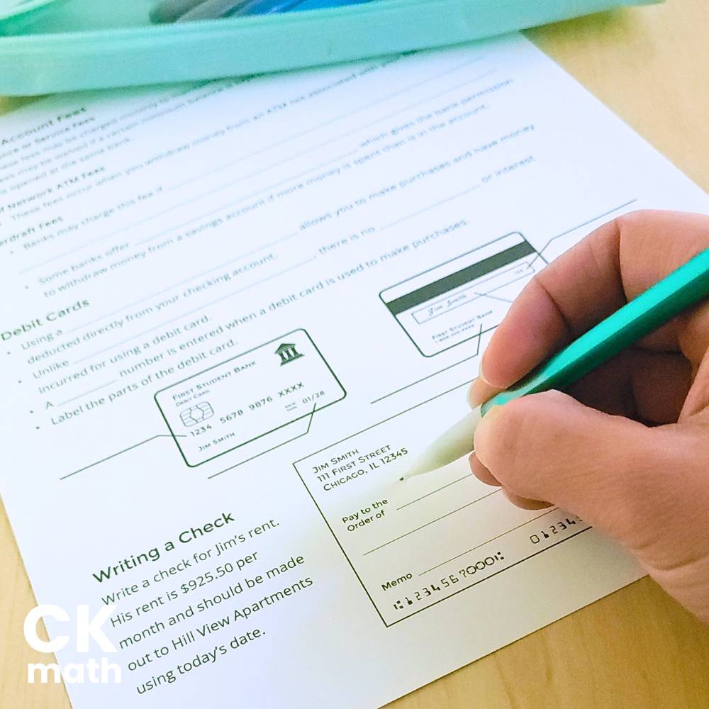 writing checks activity