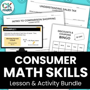 consumer math lessons and activities