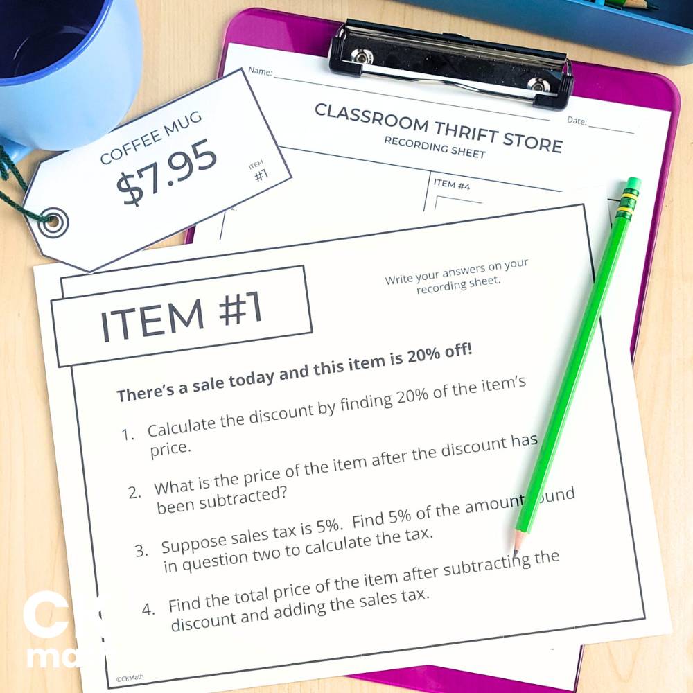 consumer math tax tip discount activity