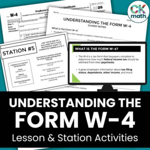 W-4 tax and career exploration lesson