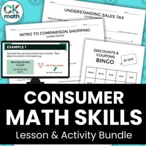 consumer math lessons and activities