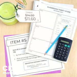consumer math tax tip discount project