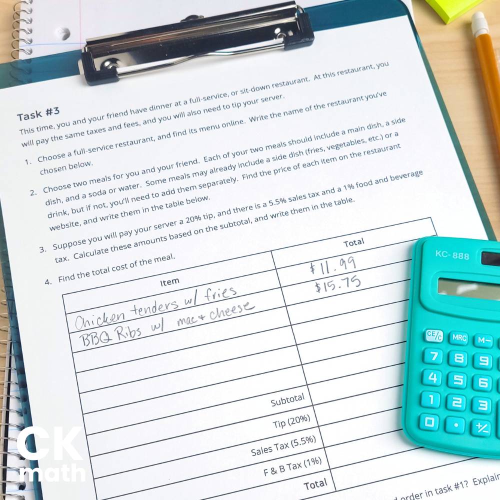 consumer math tip project