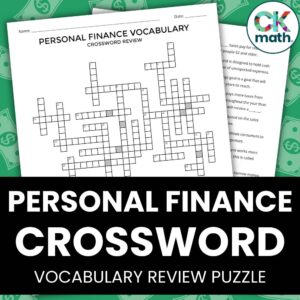 personal finance crossword puzzle for vocabulary review