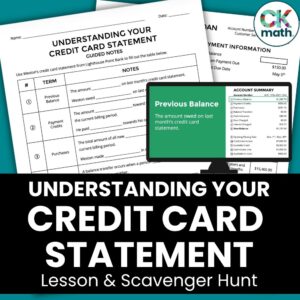 credit card statement financial literacy lesson