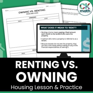 Renting vs Owning - Financial Literacy Lesson and Practice
