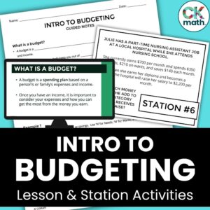 personal finance budgeting lesson for high school