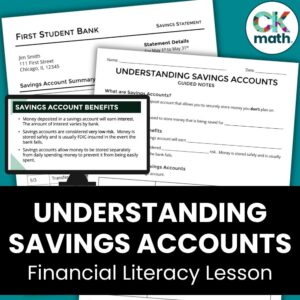 savings account financial literacy lesson